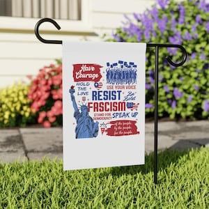 Protest House Flag, Anti Trump House Flag, Resistance Nope To Fascism Flag, Political Activist Home Flag, Rally Flag, Protest Yard Flag
