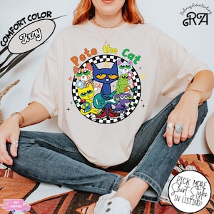 Pete The Cat T-shirt, The Cool Cat Back To School Shirt, Children&#39;s Book Gift,Cute Groovy Cat Sweatshirt,Kindergarten Teacher,Groovy Cat Tee