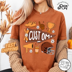 Mascot Team Pennant Cheer Custom Shirt, Game Day Football Tee, Fall Cheer Shirt, Personalized School Spirit T-Shirt
