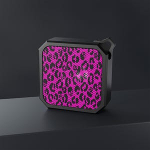 Bluetooth Speaker, Pink and Black Leopard Skull Emo Speaker, Music Lover Gift, Portable Speaker, Wireless Speaker, Outdoor Speaker