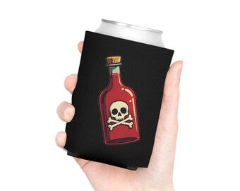 Refroidisseur de canette de poison, porte-gobelet gothique, isolant pour boisson effrayante, décoration de fête d'Halloween, pochette de bière effrayante, idée cadeau unique
