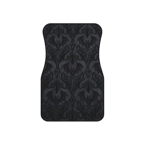 Black Bat Damask Pattern Car Mats | Floor Mats Set of 4