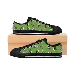 Screaming Skull Goth Halloween-sneakers heren, gotische schoenen, skeletschoenen, punkrockschoenen, alternatieve mode-sneakers, spookachtig