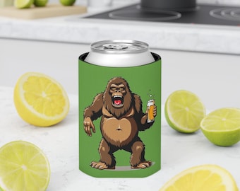 Bigfoot Beer Can Cooler: Sasquatch Cryptid Beverage Insulator