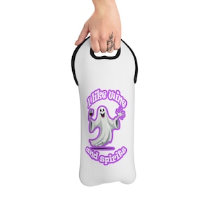 Funny Ghost Wine Tote Bag,Paranormal Merch,Paranormal Gifts,Ghost Hunter Gifts,Ghost Hunter Lovers,Paranormal Investigator,Paranormal Gift