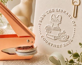 Personalized Book embosser/From the Library of / Book Embosser/Custom Library Book Stamp/Book Lover Gifts