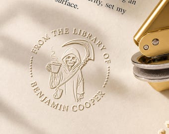 Personalized Book Embosser, From the Library Of Stamp, Custom Library Book Stamp, Ex Libris Embosser, Book Lover Gift