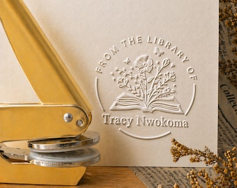 Embosseur de livres personnalisé/De la bibliothèque de/ Embosseuse de livres/Tampon de livre de bibliothèque personnalisé/Cadeaux pour les amoureux des livres