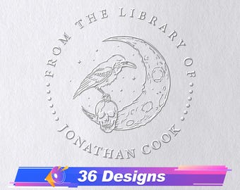 Embosseur de livres personnalisé/De la bibliothèque de/ Embosseuse de livres/Tampon de livre de bibliothèque personnalisé/Cadeaux pour les amoureux des livres