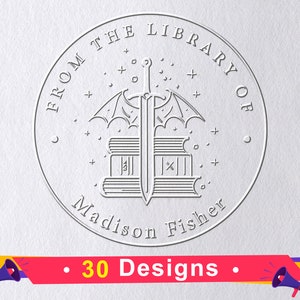 Embosseur de livres personnalisé/Timbre de la bibliothèque du livre/embosseuse de bibliothèque/embosseuse Ex Libris/Tampon de livre de bibliothèque personnalisé/Cadeaux pour les amoureux des livres