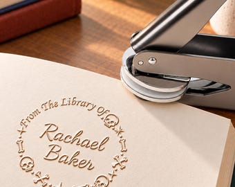 Personalized School Book Embosser, Custom Name Book Label Stamp for Textbooks & Notebooks, Kids Back to School Gift