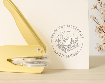 Embosseur de livres personnalisé/timbre de la bibliothèque du livre personnalisé/timbre de gaufrage de bibliothèque/embosseuse Ex Libris/cadeaux pour les amoureux des livres/cadeau de remise des diplômes