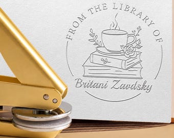 Personalized Book embosser/From the Library of / Book Embosser/Custom Library Book Stamp/Book Lover Gifts