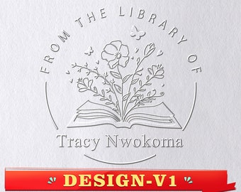 Embosseur de livres personnalisé/De la bibliothèque de/ Embosseuse de livres/Tampon de livre de bibliothèque personnalisé/Cadeaux pour les amoureux des livres