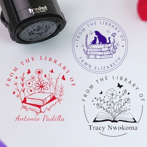BOEKSTEMPEL | Aangepaste bibliotheekstempel | Boekembosser | Embosserstempel | Gepersonaliseerd uit de postzegelbibliotheek | Cadeau boekenliefhebber