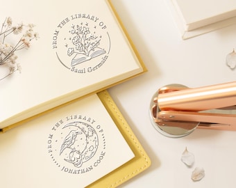 Embosseur de livres personnalisé/timbre de la bibliothèque du livre personnalisé/timbre de gaufrage de bibliothèque/embosseuse Ex Libris/cadeaux pour les amoureux des livres/cadeau de remise des diplômes