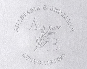 Embosseur pour mariage personnalisé, Embosseur monogramme personnalisé, Embossage des initiales personnalisées, Embosseur pour faire-part, Embosseur pour serviettes de table