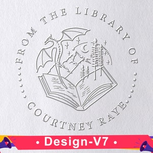 Gepersonaliseerde boekstempel/uit de bibliotheek van/Boekembosser/aangepaste bibliotheekboekstempel/cadeaus boekenliefhebber