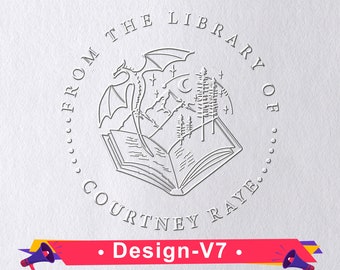 Embosseur de livres personnalisé/De la bibliothèque de/ Embosseuse de livres/Tampon de livre de bibliothèque personnalisé/Cadeaux pour les amoureux des livres