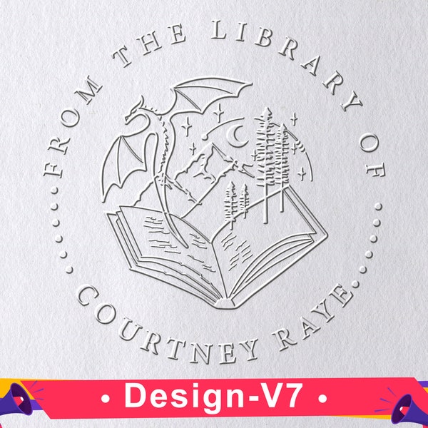 Personalized Book embosser/From the Library of / Book Embosser/Custom Library Book Stamp/Book Lover Gifts