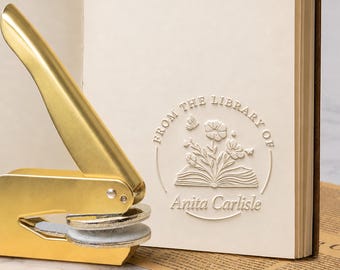 Personalized Book embosser/From the Library of / Book Embosser/Custom Library Book Stamp/Book Lover Gifts