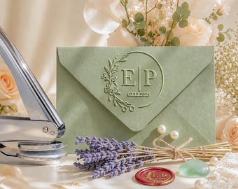 Custom Wedding Embosser Seal, Personalized Initials Invitation Embosser