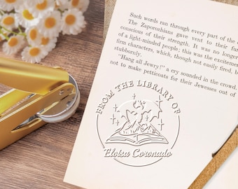 Embosseur de livres personnalisé/timbre de la bibliothèque du livre personnalisé/timbre de gaufrage de bibliothèque/embosseuse Ex Libris/cadeaux pour les amoureux des livres/cadeau de remise des diplômes