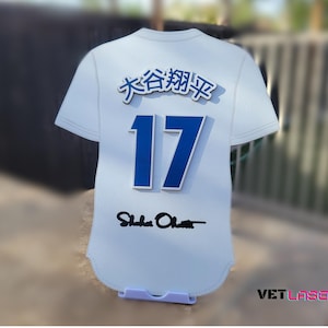 Premium Wood Jersey Dodgers Shohei Ohtani - Raised design - Japanese name - Wall Art