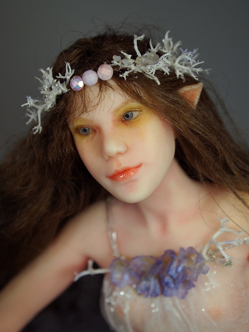 Fairy dancing with mouse Hand-sculpted OOAK Polymer Clay Art image 1