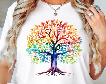Watercolor Tree of Life Shirt: Family Reunion Nature Tee