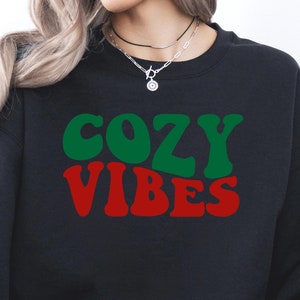 Cozy Vibes Sweatshirt, Retro Cozy Vibes Sweatshirt, Womens Fall Sweaters, Retro Fall Crewneck, Cozy Sweater Weather, Womens Gifts Halloween