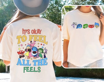 Disney Inside Out It&#39;s Okay To Feel All The Feels Shirt, Mental Health Tee, Inclusion Shirt, Speech Therapy Shirt,  Psychologists Shirt,