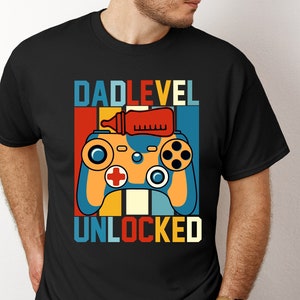 Dad Level Unlocked Shirt, Gaming Dad Shirt,  Funny Dad Shirt, Expectant Father, Pregnancy Announcement to Husband Gift, New Dad Tee.