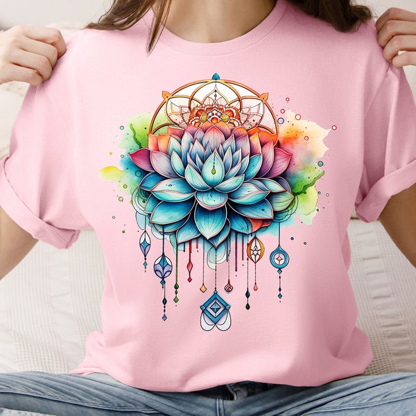 Yoga Lover Shirt, Lotus flower, Namaste yoga tee, Mental Health Shirt, Meditation T-Shirt, Aesthetic Pilates Namaste Shirt,