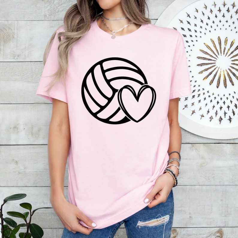 Volleyball Heart Hoodie, Volleyball Sport Shirt, Volleyball Shirt, Cute ...