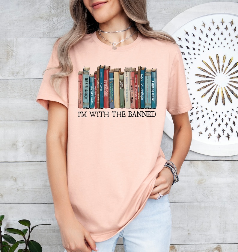 I'm With The Banned Books Shirt - Librarian Reading Tee image 2
