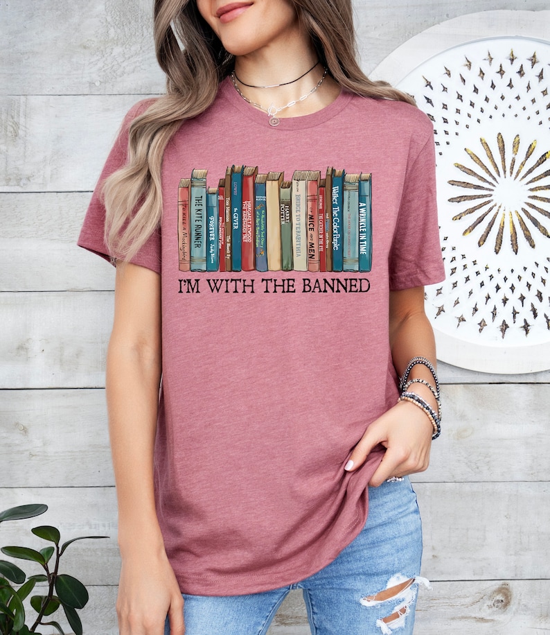 I'm With The Banned Books Shirt - Librarian Reading Tee image 4
