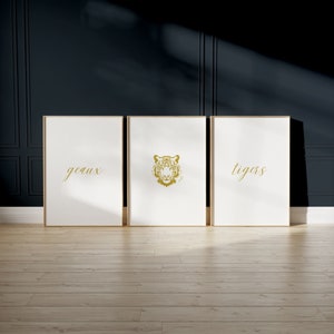 Louisiana State University Wall Art.   Instant download and print. Set of 6 minimalist LSU themed, gold designs. Perfect for college dorm or apartment decor, office, bedroom.  Can be printed in various size, style as a group or individually,