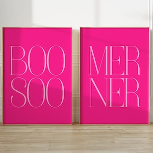 University of Oklahoma Wall Art Boomer Sooner Bright Pink Set/Minimalist Design/College Dorm Decor/Preppy/Boomer Sooner/Norman/OU