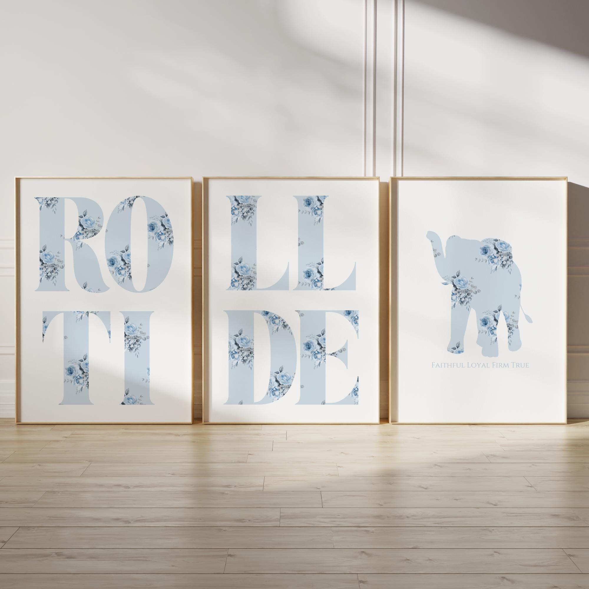 University of Alabama Wall Art Light Blue Floral/Digital Download/College Dorm Decor/Set of 3/Roll Tide/Tuscaloosa/Love Shack Fancy Inspired