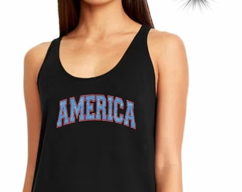 America Tank Top, Red White and Blue, Women's 4th of July Tank Top, Fourth of July Shirt Tank Top, Independence Day, American Flag Tank Top