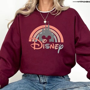 Disney Rainbow Castle Sweatshirt, Disney Vintage Sweater, Disney Family Crewneck, Disney Castle Sweatshirt, Disneyworld Matching Sweatshirt