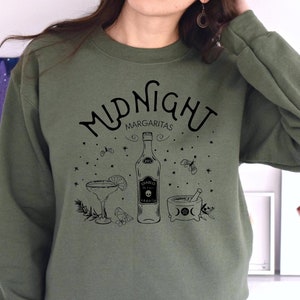 Midnight Margaritas Sweatshirt, Basic Witch Sweater, Spooky Sweatshirt, Halloween Sweatshirt, Tequila Sweatshirt, Midnight Margarita