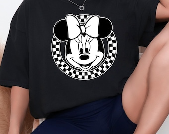 Checkered Minnie Mouse Shirt, Minnie Mouse Shirt, Checkered Minnie Shirt, Disney Girl Trip Shirt, Disney Family Trip Shirt, Disney Princess