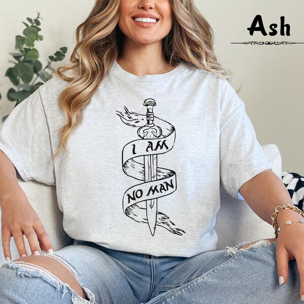 I Am No Man Shirt, LOTR Shirt, Book Quote Shirt,  Middle Earth Map T-Shirt, JRR Tolkien Tee, Ring Lord Shirt