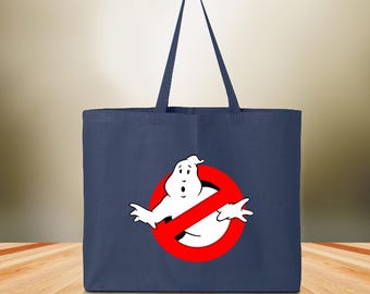 Ghostbuster Tote Bag, Halloween Bag, Nostalgic Ghostbusters Logo Bag, No Ghosts Bag, Anti Ghost Tote Bag