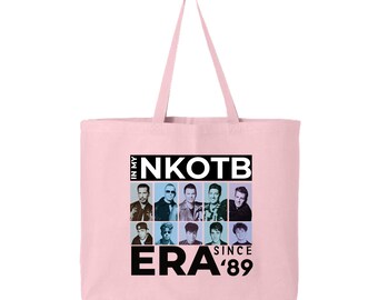 New Kids On The Block Tote Bag, NKOTB Vintage Girl Tote Bag, Classic Rock Concert Bag, NKOTB Concert Bag, New Kids On The Block Bag