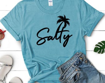 Salty Palm Tree Shirt, Tropical Island Summer Holiday Shirt, Summer Vacation Gift, Hawaiian Shirt, Palm Beach Summer Shirt, Summer Shirt