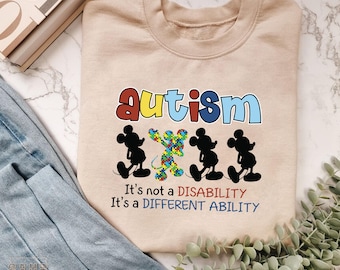 Mickey Autism Sweatshirt, Autism Ribbon Sweater, Autism Teacher Crewneck, Autism Awareness Sweatshirt, Autism Awareness Gift, Disney Autism