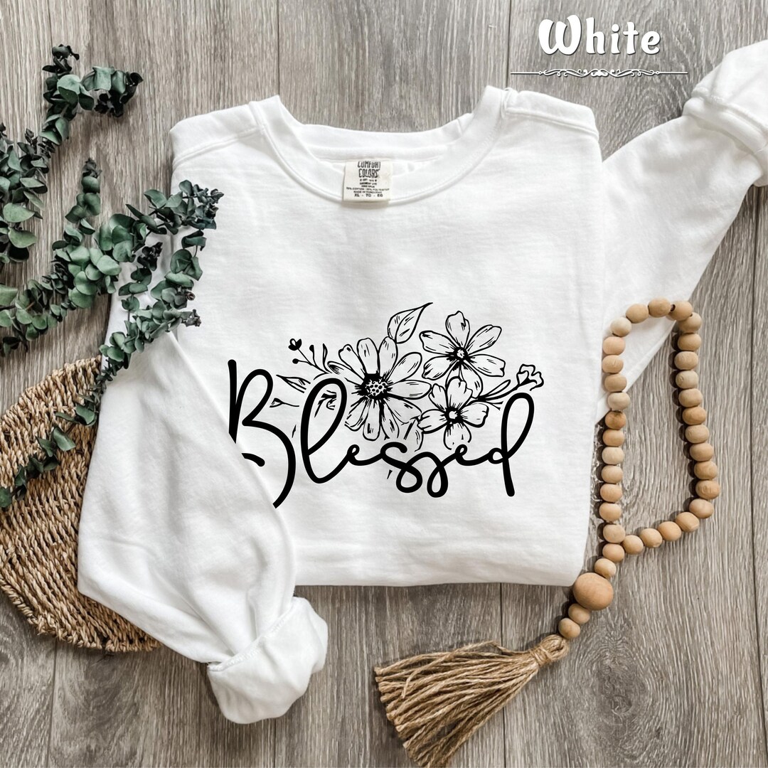 Floral Blessed Christian Apparel, Christian Crewneck Sweatshirt, Bible ...